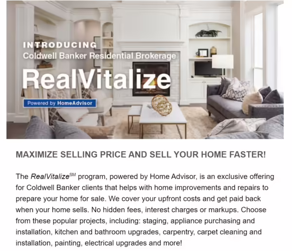 Coldwell Banker RealVitalize Program For Home Sellers