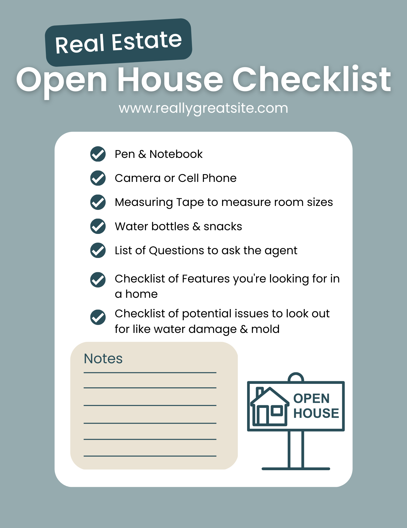 Real Estate Open House Checklist