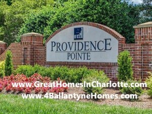 Providence Pointe neighborhood in Charlotte's Ballantyne area community entrance