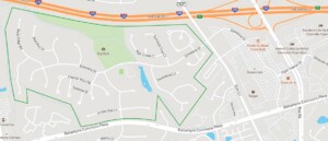 Map of Thornhill neighborhood in Charlotte's Ballantyne area