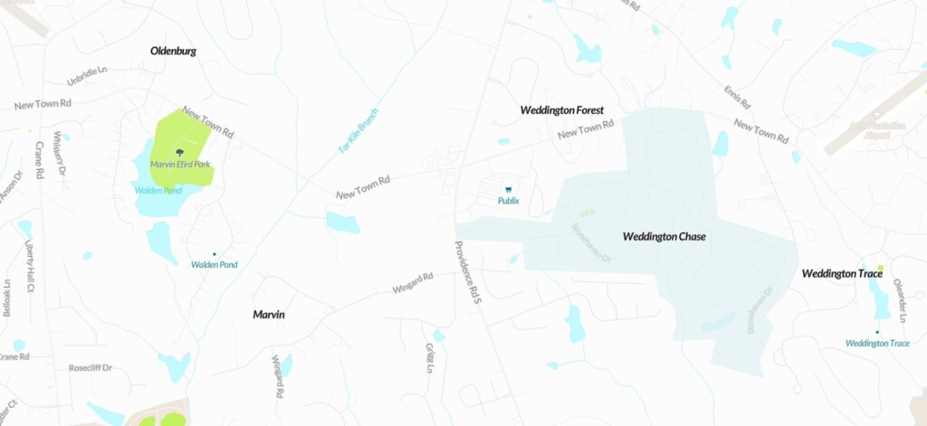 Map of Weddington Chase Neighborhood In Marvin, NC