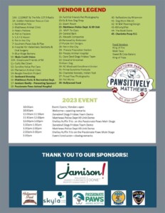 Event Schedule For Pawsitively Matthews 2023
