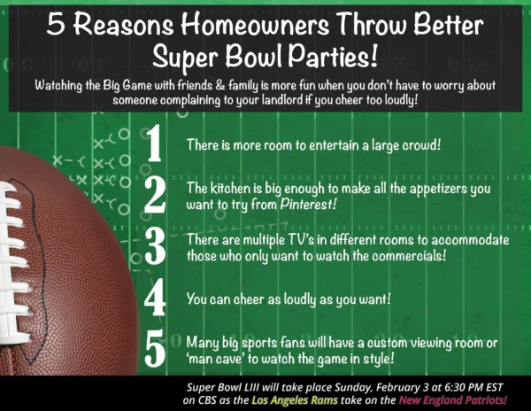 5 reasons homeowners throw the best super bowl parties