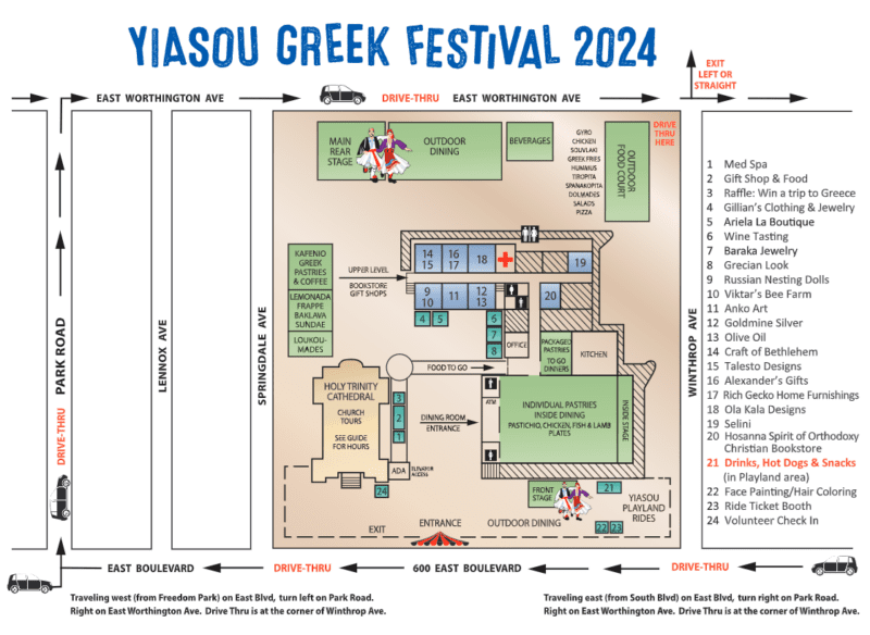 Charlotte's Yiasou Greek Festival 2024 Map