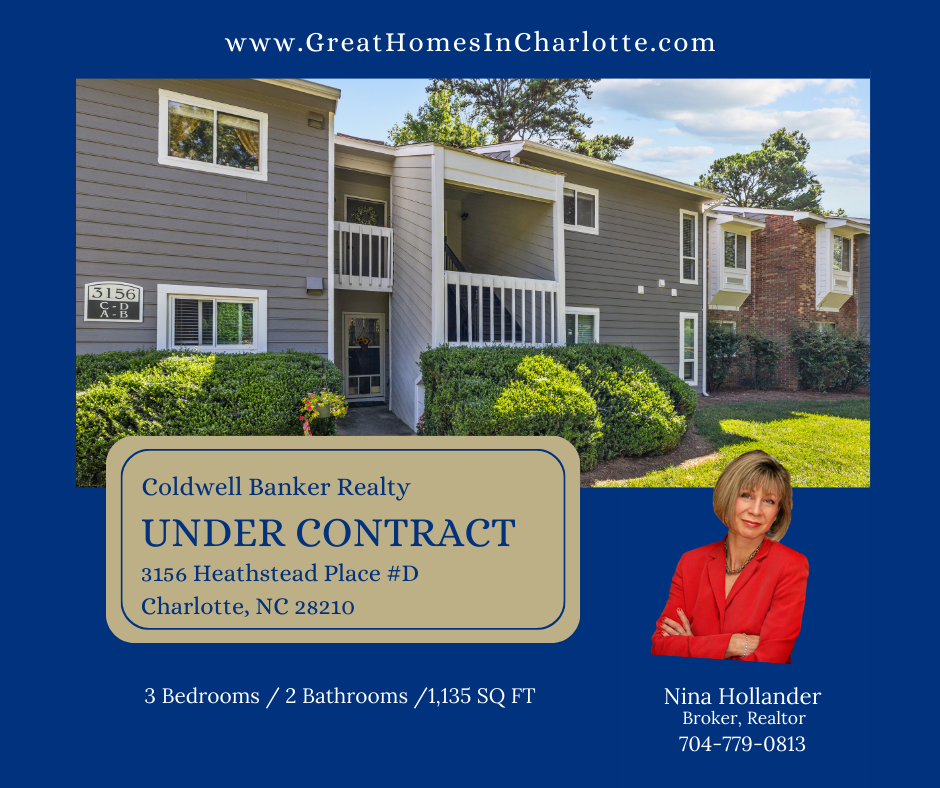Under contract: move-in ready 3 bedroom condo in Heathstead in Charlotte's South Park