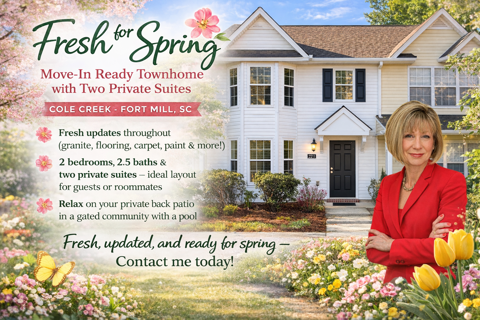 Fresh for Spring: Fort Mill Townhome in Cole Creek