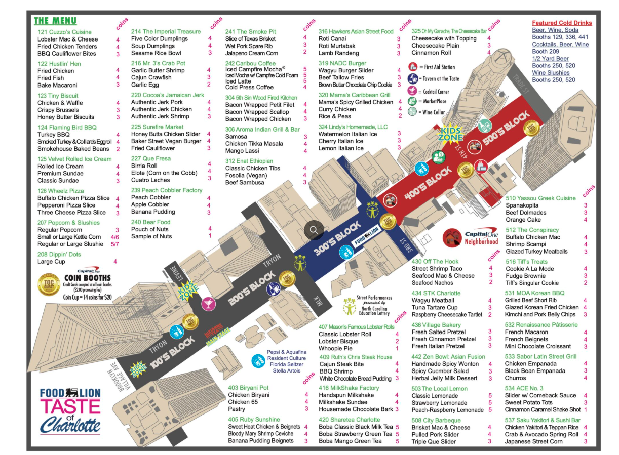 Map for 2026 Taste of Charlotte