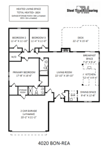 Floor plan for 4020 Bon Rea Drive in south Charlotte's Cedarwood neighborhood