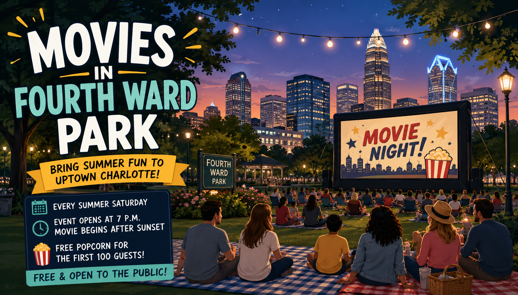 Movies In Fourth Ward Park Bring Summer Fun To Uptown Charlotte