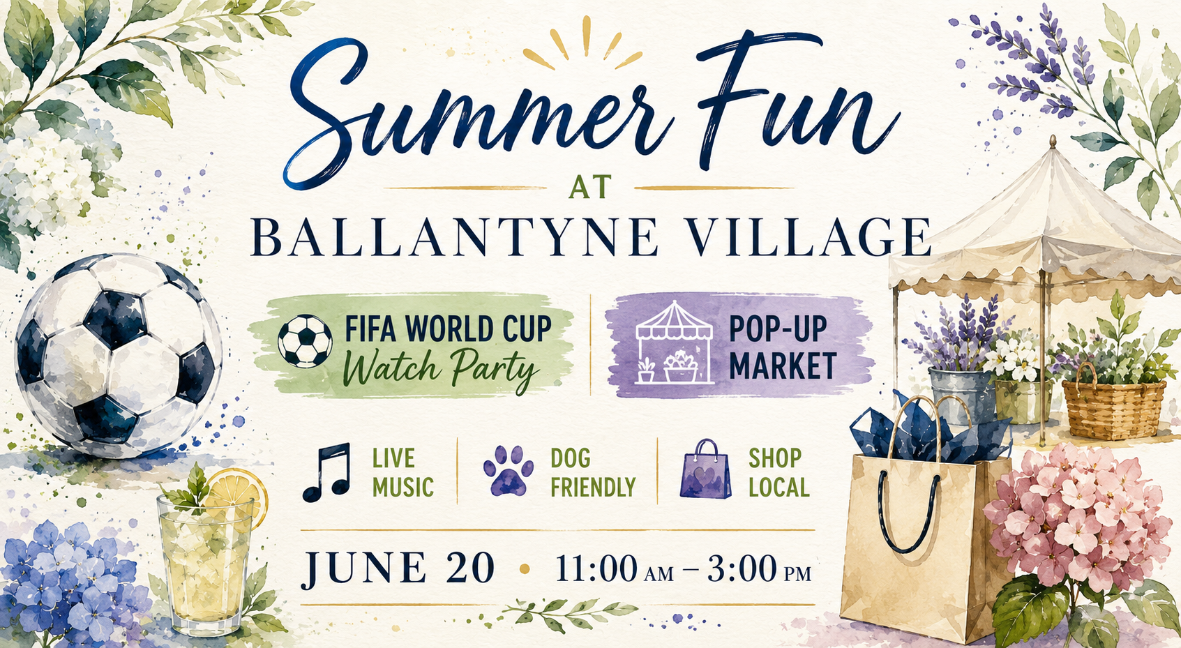 Summer Fun At Charlotte’s Ballantyne Village: World Cup & Pop-Up Market