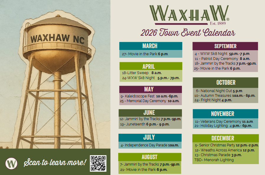 2026 Waxhaw, NC Town Events Calendar