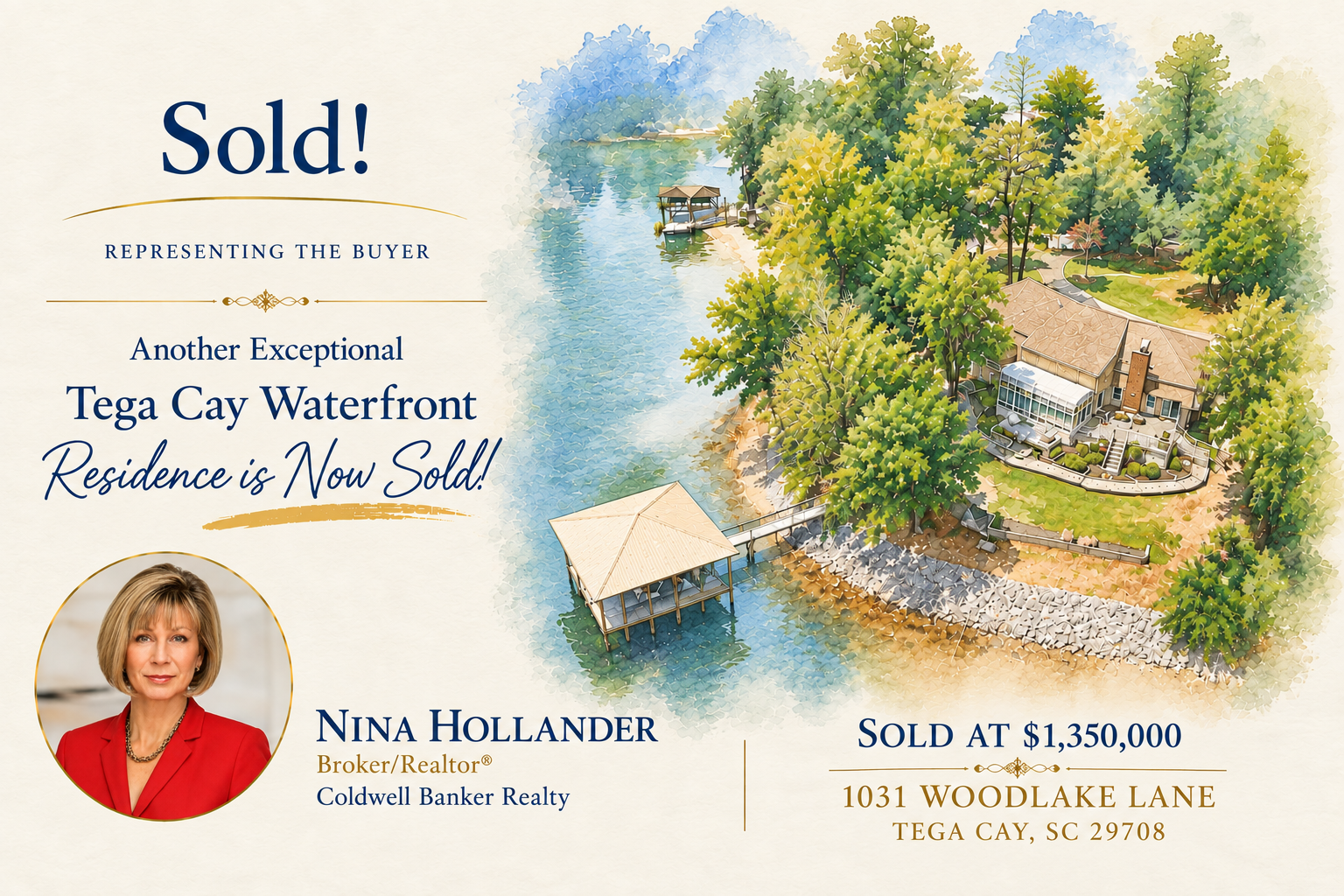 SOLD! Waterfront Living Becomes Reality In Tega Cay
