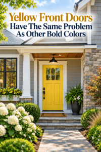Yellow front doors like other bold colors can also add value or cost in value