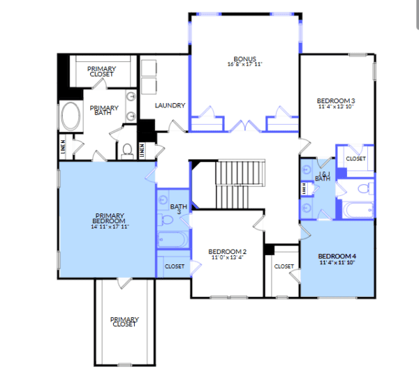 Second floor plan for 5058 McLaughlin Loop in Waxhaw NC